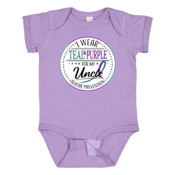 Inktastic Suicide Prevention- I Wear Teal and Purple for My Uncle Boys or Girls Baby Bodysuit