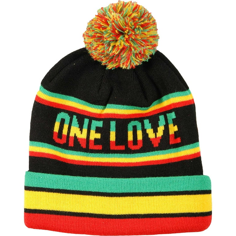 Bob Marley Men's One Love Beanie Red, Yellow, Green & Black