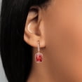 thumbnail image 3 of Gem Stone King 925 Sterling Silver Gemstone Birthstone and White Lab Grown Diamond Drop Dangle Leverback Earrings for Women (4.60 Cttw, Cushion Checkerboard Cut 13X9MM), 3 of 3