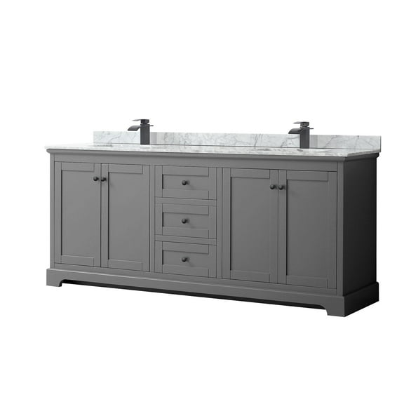 Wyndham Collection WCV232380DGBCMUNSMXX Avery 80" Free Standing Double Basin Vanity Set -