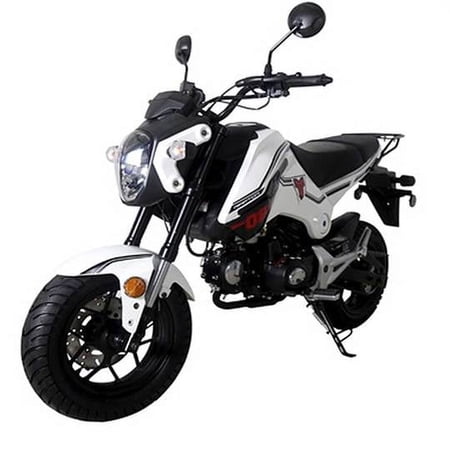 TAO TAO HELLCAT 125cc Motorcycle Gas Pit Bike VADER 125 Street Motorcycle for Adults and Youth ( White )