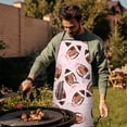 thumbnail image 3 of Pink Footballs with Bows Pattern Apron-Garden Aprons for Women with Pockets-Cotton Linen Waterproof Kitchen Cooking Gardening Aprons Adjustable for Kitchen,Cooking,BBQ and Salon 33x27 Inch, 3 of 4