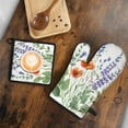 thumbnail image 5 of Pioneer Flower Kitchen Oven Mitt and Pot Holder Sets 2 Pcs for Baking, Cooking and Grilling, Heat Resistant Up To 392 °F, 5 of 7