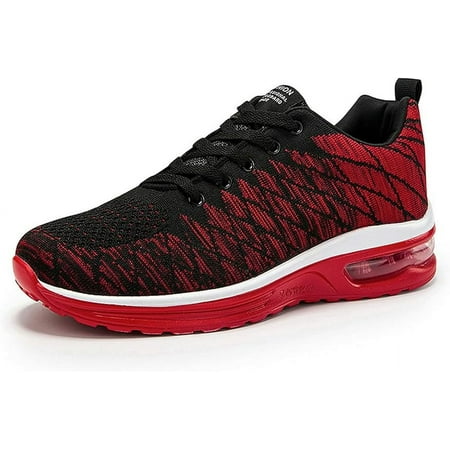 

hotio 2024 Mens Ventilated Woven Knit Sneakers with Responsive Air Cushioning - Non-Slip Comfortable Lace-Up Shoes for Exciting Outdoor Adventures