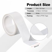 Uxcell High-temperature PTFE Tape, 2 Inch x 33 Feet Adhesive PTFE Coated Fabric Tape PTFE Adhesive Tape, White, 0.18mm Thick