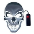 thumbnail image 1 of Face Shield Halloween LED Luminous Full Face Guard Shield Halloween Glowing Prop Horror Skeleton Head Cosplay Party Prop, White, 1 of 7