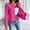 Hot Pink, variant on Women Crew Neck Open Front Cropped Blazer Long Sleeve Stretch Solid Fashion Casual Ladies Daily Outerwear