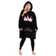 thumbnail image 1 of Manta con capucha Disney Minnie y Mickey negro/rosa para mujer, 1 of 7