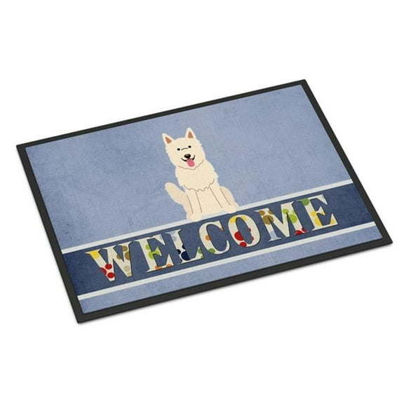 Carolines Treasures  18 x 27 in. White German Shepherd Welcome Indoor or Outdoor Mat