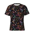 thumbnail image 3 of Naloa Humming Bird And Tropical Flowers Men's T-Shirt Sport T-shirt Men's Basic Tee Casual Men's Shirt, Round Neck, Short Sleeves - X-Large, 3 of 5