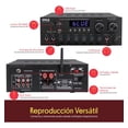 thumbnail image 2 of Amplificador Bluetooth Estéreo con Control Remoto Pyle, MP3/USB/SD/Radio FM, Sistema de Sonido HiFi 2.0 con Entradas RCA/Aux, Conectores para Micrófono y Auriculares, Control de Graves Ajustable, 2 of 6