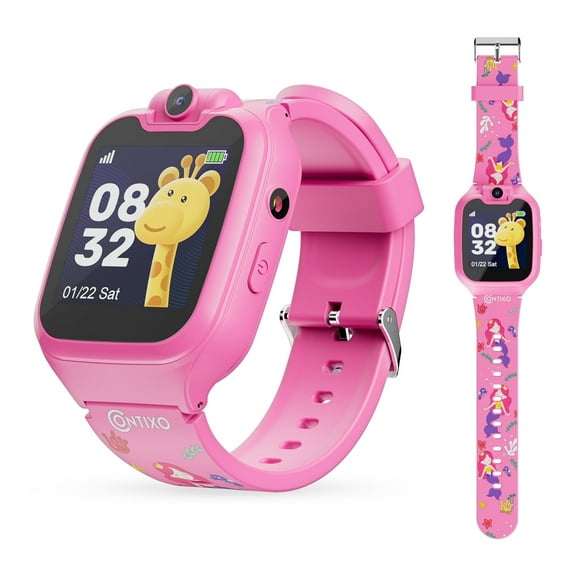 Contixo Kids Smart Watch, with 16 Educational Games, Camera, Toys for Ages 3-12, Pink
