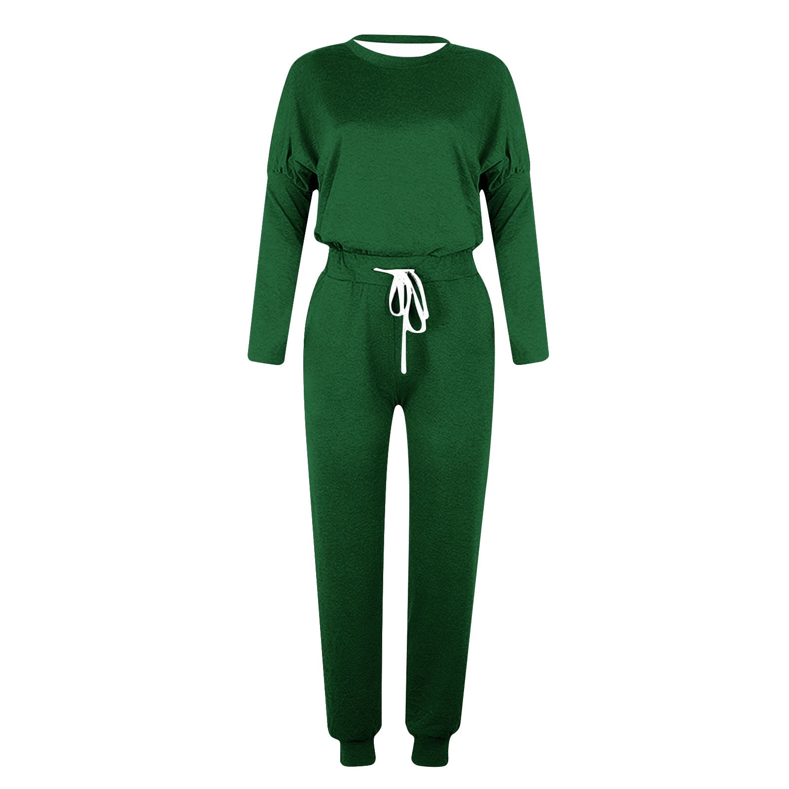 YUGYXL Jogger Sets for Women 2 Piece Lounge Sets Long Sleeve Tops Sweatpant Sweatsuits Set Casual Workout Tracksuits Outfits Green XL