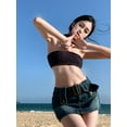 thumbnail image 1 of VISgogo mujeres de punto cuello Halter Bandeau Tops verano Color sólido sin mangas espalda descubierta Crop Tops Party Club Wear VISgogo moda, 1 of 2