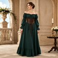 thumbnail image 2 of IWRICH Renaissance Outfits for Women off the Shoulder Corset Dress Halloween Medieval Sets, 2 of 4