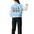 thumbnail image 3 of Staki Children's Hoodie for Autumn Winter Boy's Button Up Varsity Christmas Jacket Letter Print Baseball Bomber Jacket(Light Blue,3-4 Years), 3 of 7