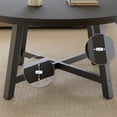 thumbnail image 3 of Grande Table Basse Ronde de 36 Pouces – Design Industriel Moderne, Surface à Grain de Bois, Pieds en Métal Robustes, Pieds Ajustables, Assemblage Facile – Salon Ou Bureau – Noir Ou Brun, 3 of 6