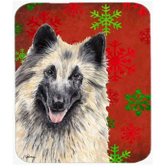 Belgian Tervuren Red And Green Snowflakes Christmas Mouse Pad, Hot Pad Trivet