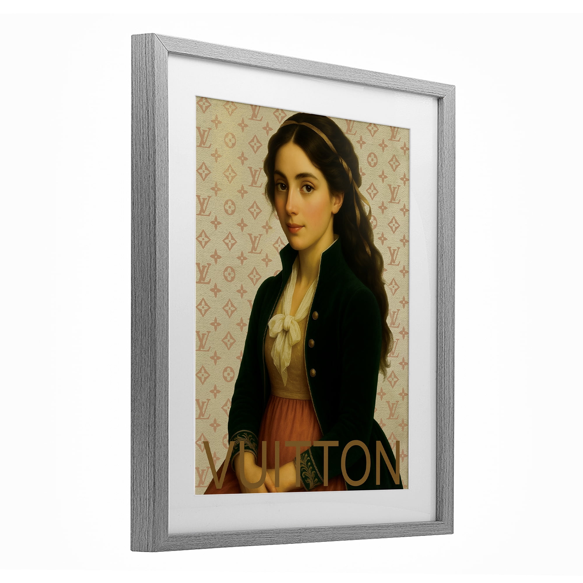 Stupell Industries Glam Gentlewoman in Spring Gray Framed Print Under Glass, design by Grotto Studios
