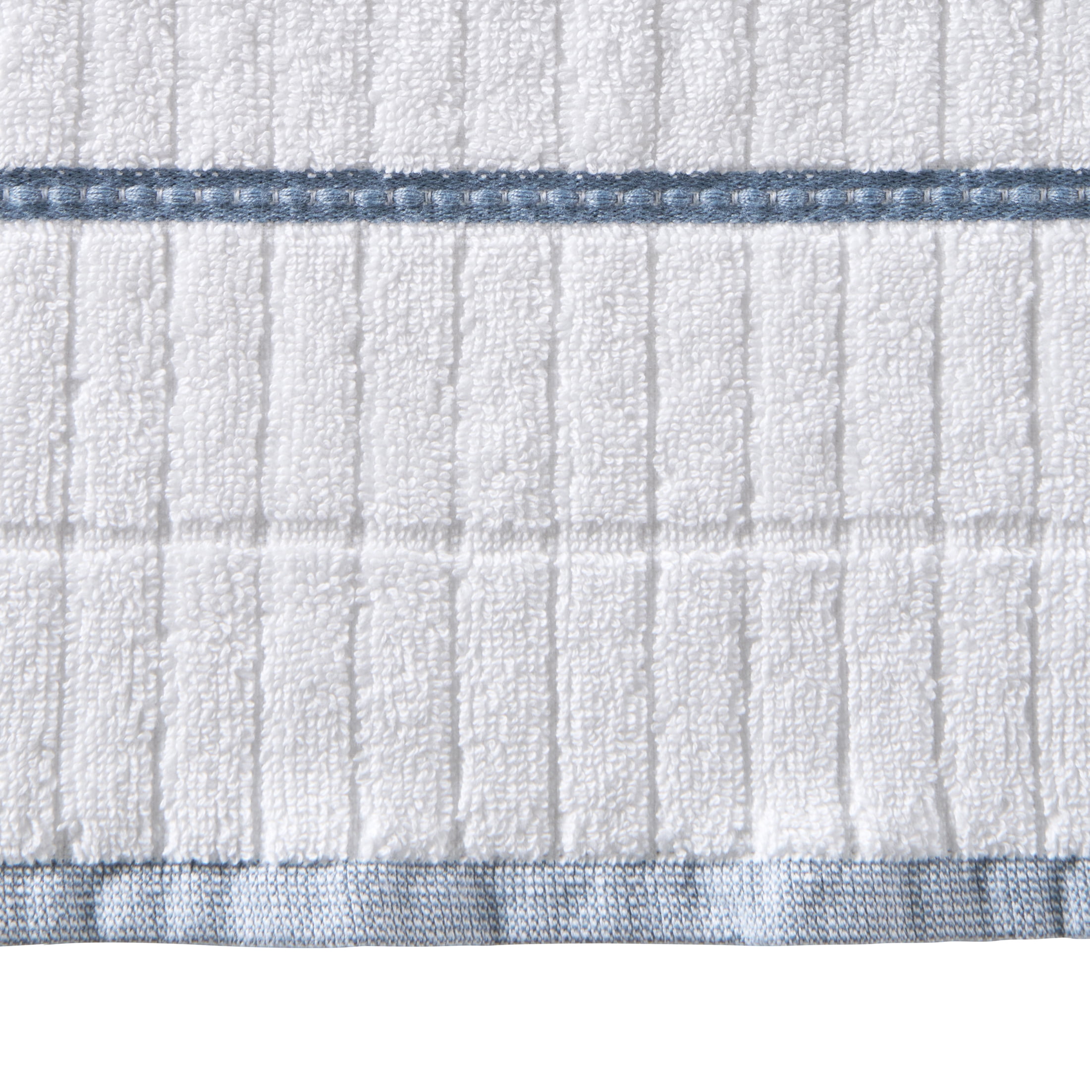 Better Homes & Gardens Soft Cotton Textured 4 Piece Bath Towel Set,Blue Silver