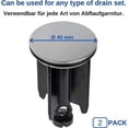 thumbnail image 5 of Tapón Universal para Fregadero de Baño Ø 40 mm, Juego de 2, Tapón de Desagüe Cromado, de Latón, con Junta de Goma, Tapón Regulable en Altura, Desagüe para Bañera Antioxidante, 5 of 5