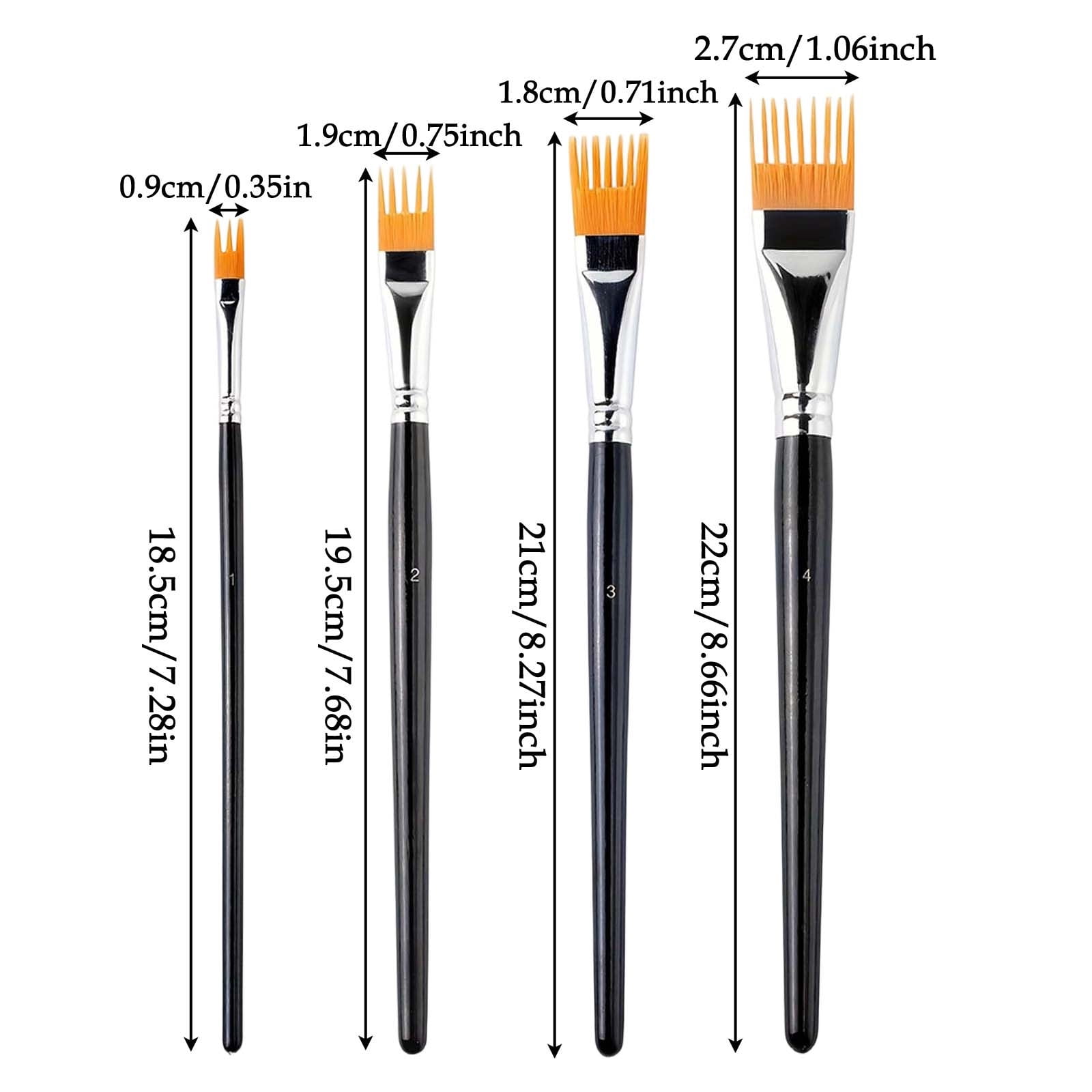 Comb Artist Brush Set, Rake Brushes for Painting with Wood Handle, Paintbrush for Acrylic Paint, Textured Art Paintbrush Set for Greeting Cards and Crafts 24 Pcs