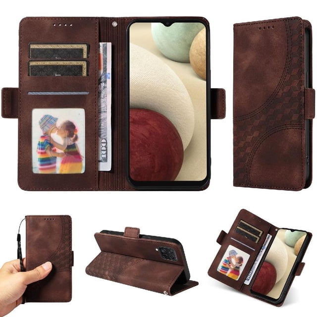Funda GANGXUN para Samsung Galaxy A12 4G con diseño acolchado elegante, cuero PU, protección total y ajuste preciso