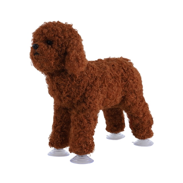 Peluche de perro realista, mascota de compañía, peluche esponjoso para cachorro, ideal para regalar en Pascua, Acción de Gracias, Navidad y Año Nuevo (blanco, mediano).