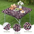thumbnail image 4 of Pink and Black Of Leopard Print Square Fitted Tablecloth with Elastic Edge,Square Table Cover,Washable Elastic Table Cover for Home Kitchen Party Decor 34"x34", 4 of 6