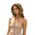 thumbnail image 4 of WZXFASHION Head Wraps for Women Crochet Knit Soft Slouchy Style Hair Bandanas with Ties for Vacation Photograph Outdoors Khaki, 4 of 4