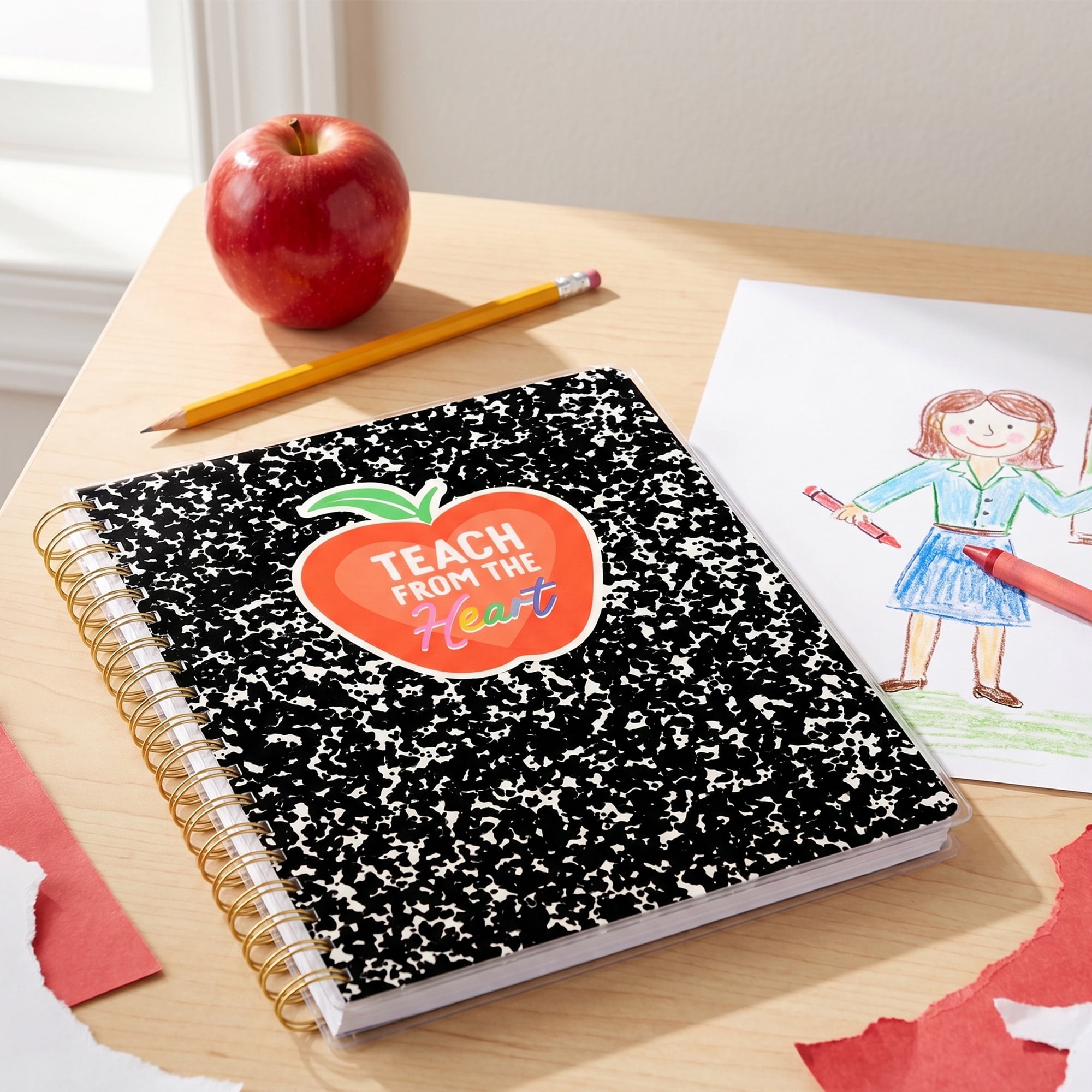 Pen+Gear 12-Month Monthly Teacher Planner, July 2026-June 2027, Teach from the Heart, 7.75" x 9.75"