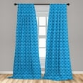 thumbnail image 4 of Ambesonne Geometric Blue Curtains, Square-Like Shapes, Pair of 28"x95", Dark Turquoise and White, 4 of 4