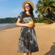 thumbnail image 4 of Balery Astronaut Polar Bear Roar Vestidos sueltos de manga corta para mujer, vestidos de verano 2025, vestidos casuales de corte A con vuelo., 4 of 6