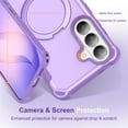 thumbnail image 3 of For Samsung Galaxy S26 + 5G Case (Compatible With MagSafe)  With Invisible Magnetic Metal Kickstand Ring Holder Four Corner Airbag Anti Fall Protective Cover,Purple,For Galaxy S26+ (5G), 3 of 7