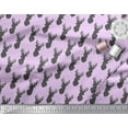 thumbnail image 3 of Soimoi Purple Cotton Duck Fabric Stencil Elk Mount Face Decor Fabric Printed Yard 56 Inch Wide, 3 of 3
