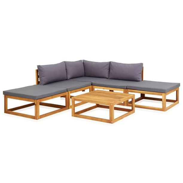 Fdit 6 Piece Garden Lounge Set With, Wooden Outdoor Furniture Sets