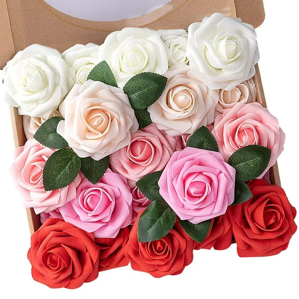 Flores Artificiales N&T NIETING Touch Real 50 piezas Rojas