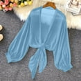 thumbnail image 6 of Abomasnow Women's Tie Front Tops Bow Sheer Lantern Long Sleeve Blouse Fashion Spring Summer Outfits 2025, 6 of 7