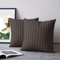 thumbnail image 2 of Pillow Covers 24x24 Set of 2, Dark Brown Line Striped Throw Pillow Covers Decorative Couch Cushion Cover, Farmhouse Brown Stripes Microfiber Soft Square Pillowcases for Bedroom Living Room Sofa, 2 of 9
