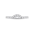 thumbnail image 2 of 14kt White Gold Womens Round Diamond Curved Wedding Band Ring 1/4 Cttw, 2 of 4