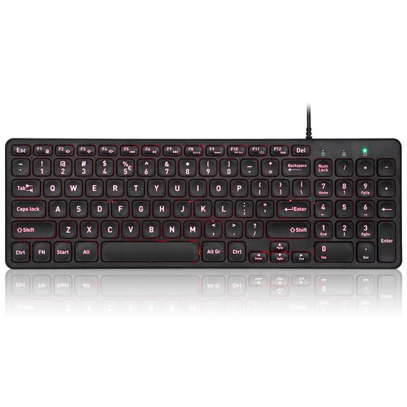 Perixx PERIBOARD-333RGB Wired Backlit USB Keyboard- X Type Scissor Keys - Compact 14.25x4.57x0.83 Inches - Big Print Letters - RGB Backlit - US English