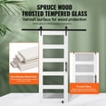 thumbnail image 3 of HCY Barn Door and Hardware Kit, 30" x 84" Wood and Glass Sliding Barn Door, Smoothly and Quietly, Barn Door Kit with 8-in-1 Floor Guide and Door Handle, Spruce Wood Slab and Frosted Glass, 3 of 7