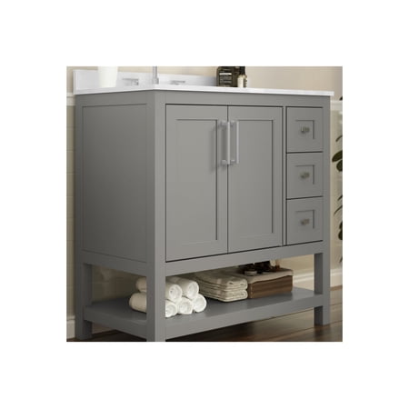 Flash Furniture Vega - Vanity cabinet - 3 drawers - 2 shelves - 2 doors - fiberboard - gray