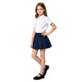 thumbnail image 3 of Kiijoy Girls School Pleated Skirt Casual Bow High Waisted A Line Skirt, Navy, Size 3-12, 3 of 3