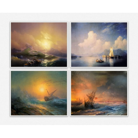 Set Of 4 Ivan Konstantinovich Aivazovsky Paintings