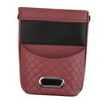 thumbnail image 4 of AMLESO Car Seat Organizer Storage Pocket Phone Holder for Car Headrest Hanging Multifunctional Tissue Storage Bag PU Leather Red, 4 of 9