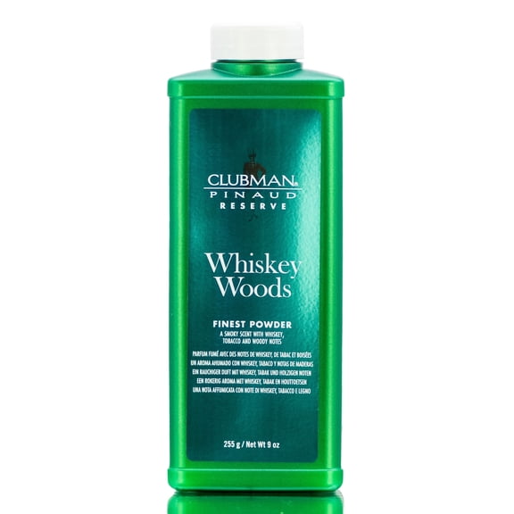 Clubman Reserve Whiskey Woods Body Powder for Men, Moisture Absorbing, 9 oz