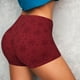 thumbnail image 4 of Fotbe Christmas Red Snowflakes Shorts Sin Costuras – Shorts Deportivos de Cintura Alta para Mujer, Elásticos para Gimnasio, Yoga, Running o Ciclismo-Small, 4 of 8