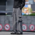 thumbnail image 4 of Cargo Pants for Men, Solid Color Pocket Elastic Waist Casual Fashion Trousers for Spring Summer, 4 of 5