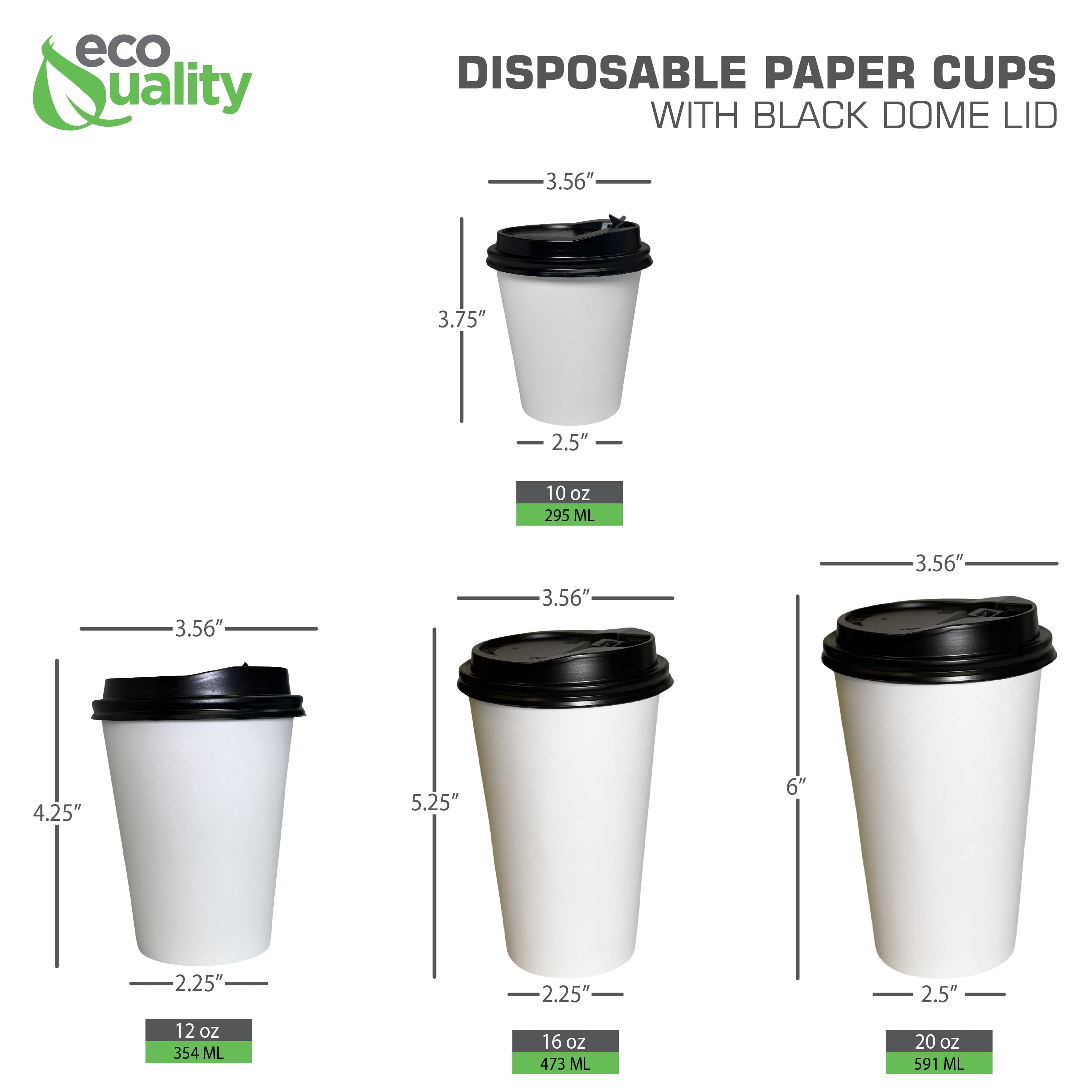 6oz 8oz 12 Oz 16 Oz Hot Beverage Disposable White Paper Coffee Cup with  Black Dome Lid and Kraft Sleeve Combo, Medium Grande - China 12oz  Disposable Paper Cups and Biodegradable Coffee